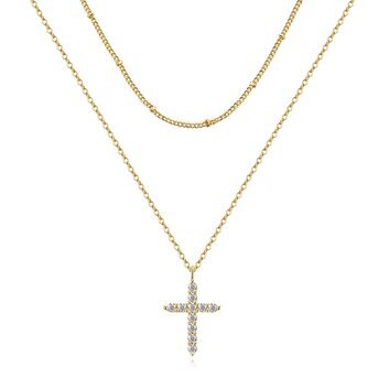 UB WILD DOUBLE NECKLESS WITH CROSS