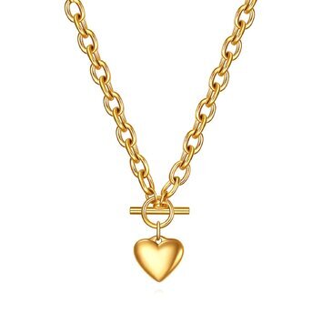 UB Wild 18K GOLD PLATED STAINLESS STEEL "HEART" NECKLACE