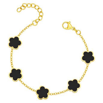 UB WILD 18K GOLD PLATED STAINLESS STEEL "FLOWER MEADOW" BRACELET