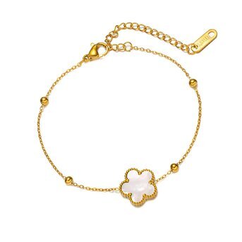 UB WILD 18K GOLD PLATED STAINLESS STEEL "FLOWER" BRACELET