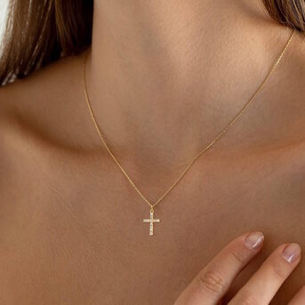 UB Wild 18K GOLD PLATED STAINLESS STEEL "CROSSES" NECKLACE